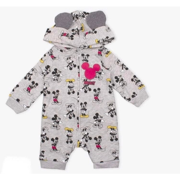 Baby Disney Mickey Mouse Zip Up Onsie Size 24 Months - Picture 1 of 8